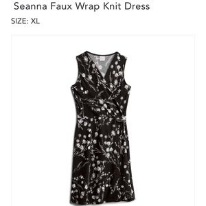 Kaileigh Wrap Dress, Black, Size XL